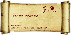 Freisz Marita névjegykártya